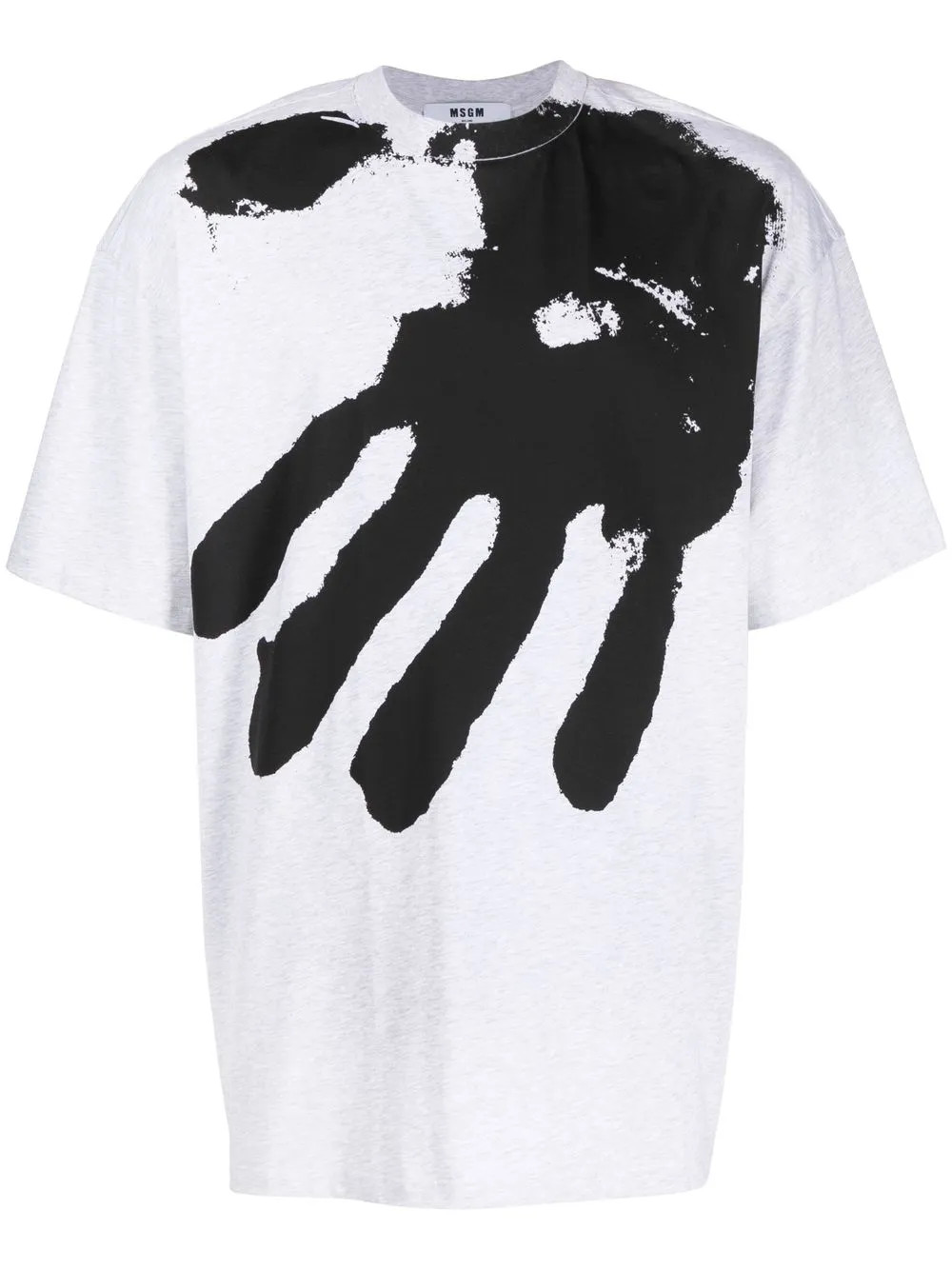 

MSGM hand-print cotton T-shirt - Grey
