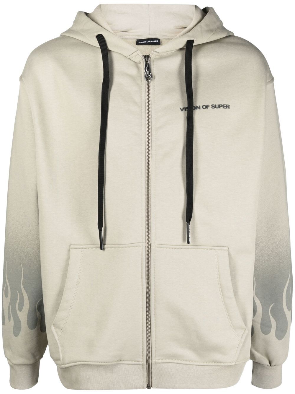 VISION OF SUPER LOGO-PRINT ZIPPED HOODIE