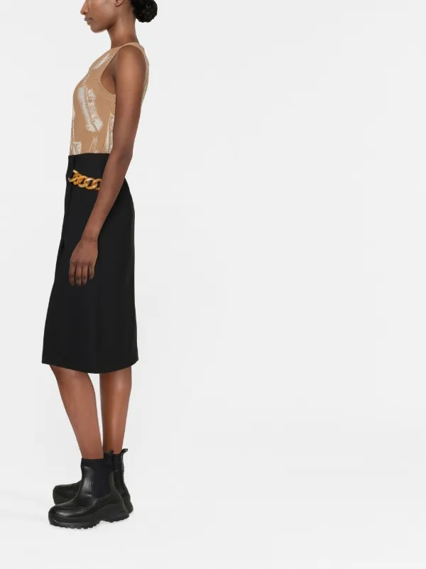 Stella McCartney Falabella Chain A-line Skirt | Black