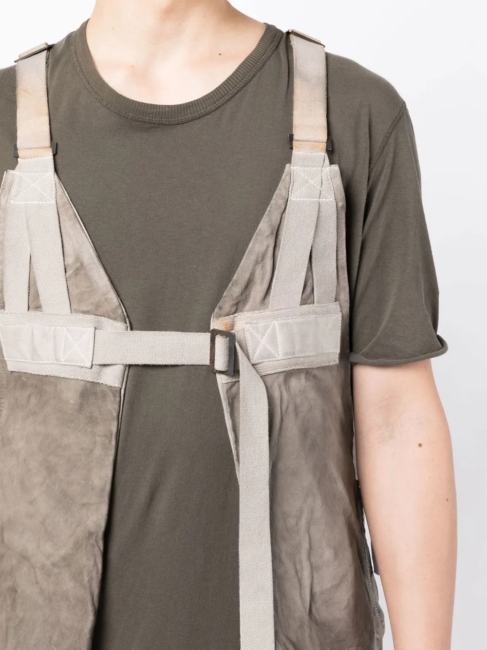 Boris Bidjan Saberi sliding-buckle Fastening Vest | Grey | FARFETCH