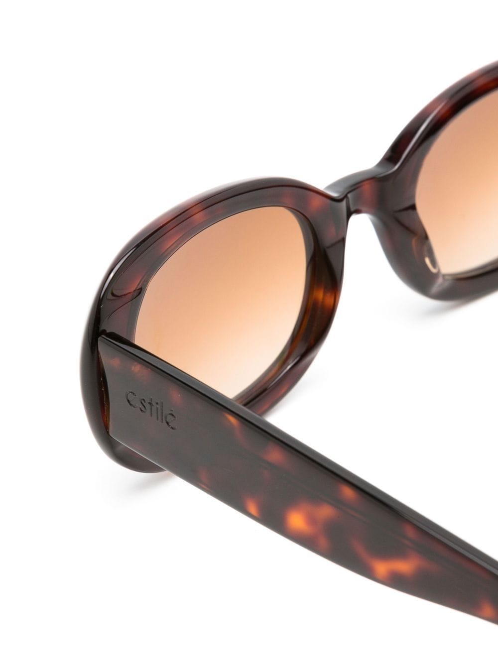 Shop Estilé Tortoiseshell Oval-frame Sunglasses In Brown