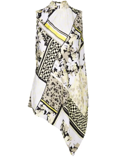 HUGO scarf-print sleeveless blouse