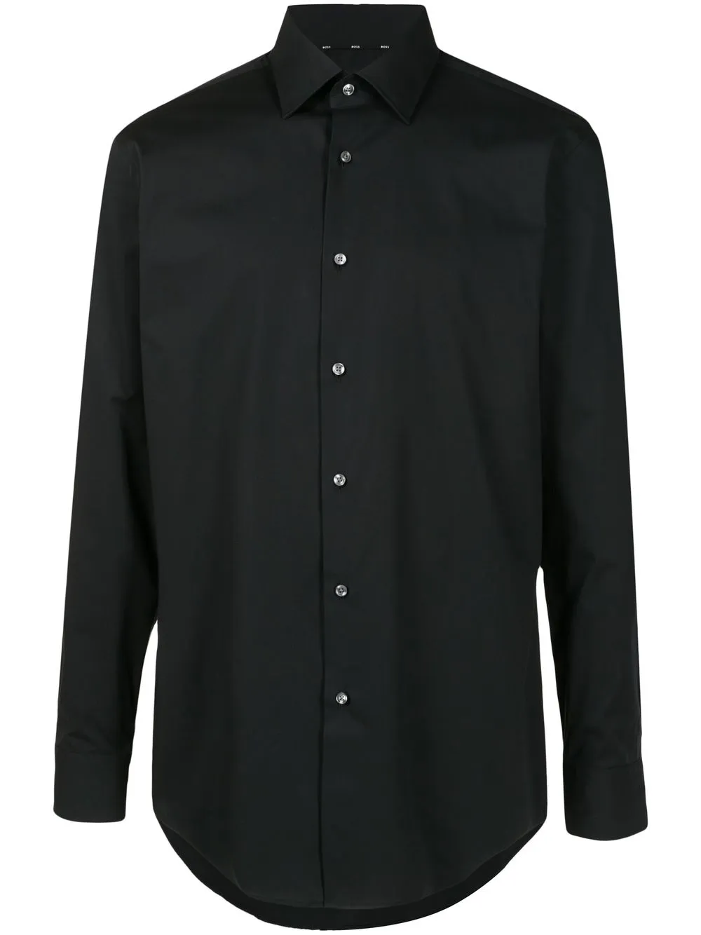 

BOSS curved-hem button-down shirt - Black