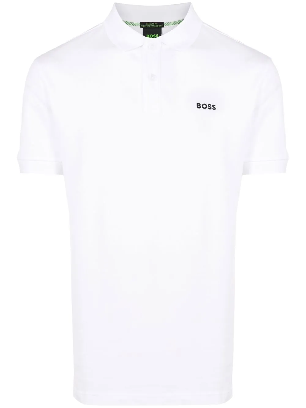 

BOSS playera tipo polo con logo bordado - Blanco