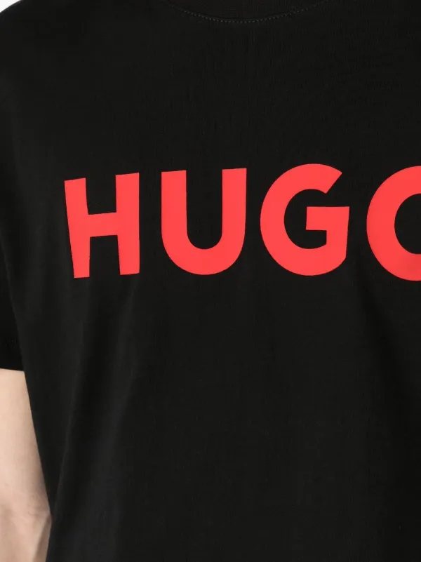 HUGO logo-print short-sleeve T-shirt | Black | FARFETCH