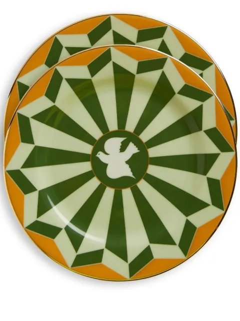 La DoubleJ Roman Dove Bosco-print dessert plates (set of 2)