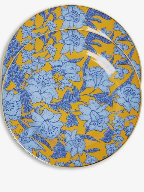 La DoubleJ Lilium Zafferano-print dessert plates (set of 2)