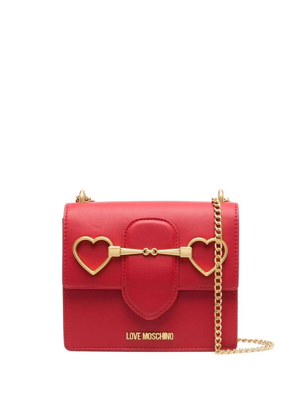 

Love Moschino bolsa crossbody con placa del logo - Rojo