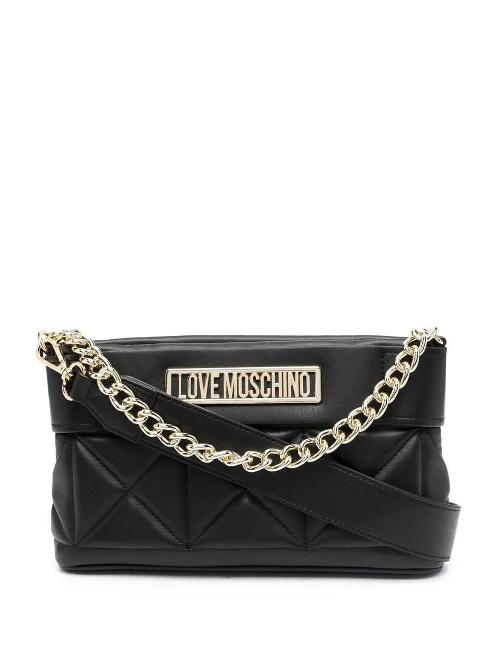 

Love Moschino bolsa de mano capitonada con logo - Negro