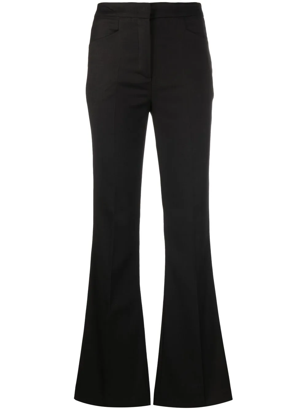 Blanca Vita pressed-crease flared trousers – Black