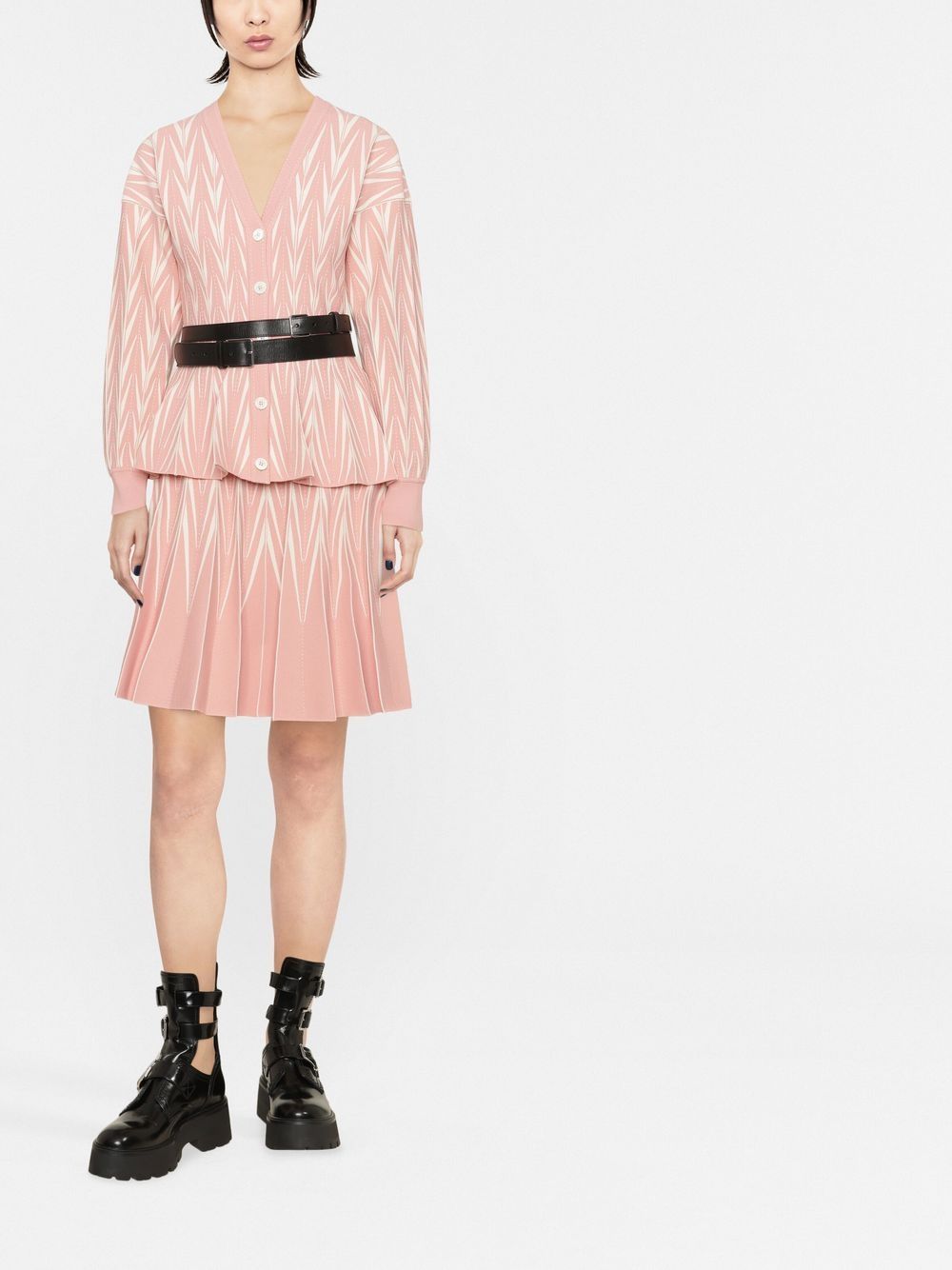 Alexander McQueen Plooirok met zigzag patroon - Roze