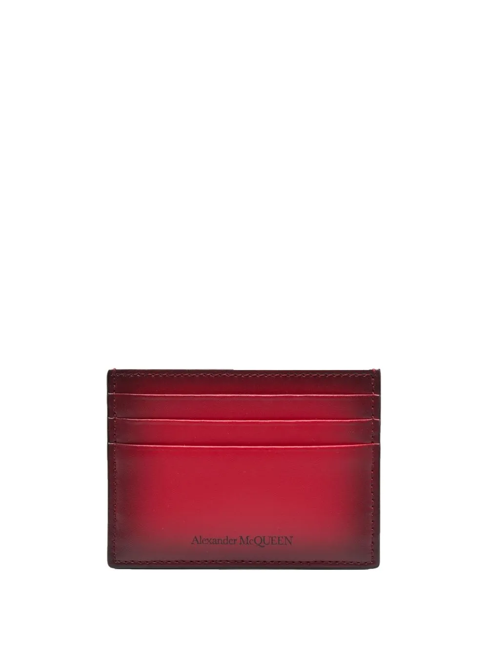 

Alexander McQueen ombré-effect leather cardholder - Red