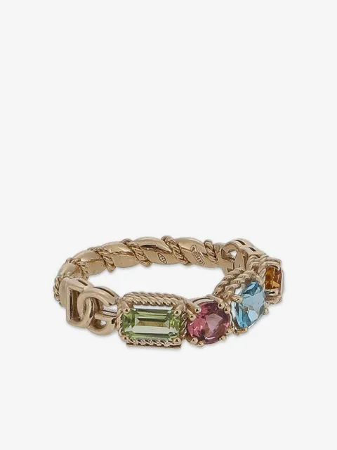 Dolce & Gabbana 18K yellow gold Rainbow gemstone ring