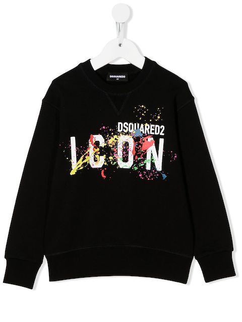 Dsquared2 Kids Icon paint-splatter sweatshirt 