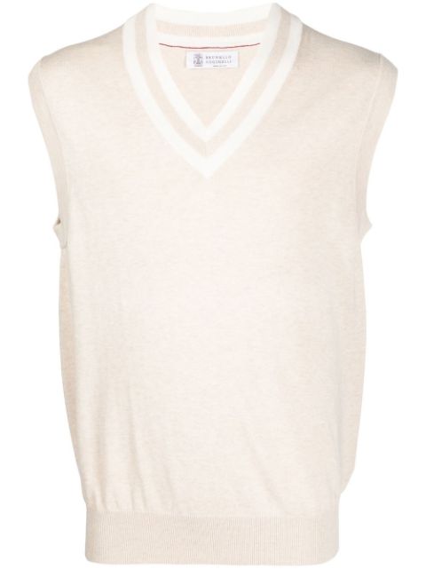 Brunello Cucinelli V-neck sleeveless jumper Men