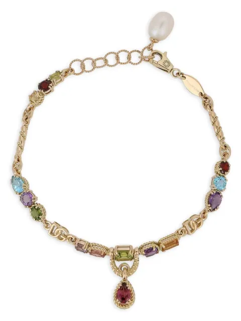 Dolce & Gabbana 18kt yellow gold gemstone drop-design bracelet