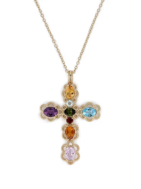 Dolce & Gabbana 18K yellow gold Rainbow gemstone pendant