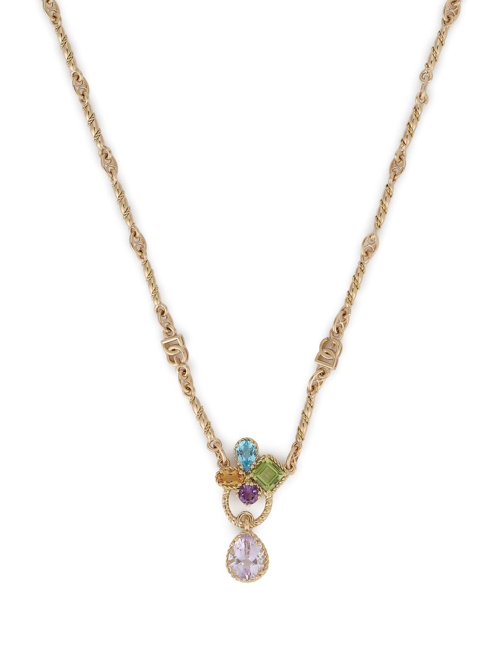 Dolce & Gabbana 18kt yellow gold Rainbow gemstone pendant necklace