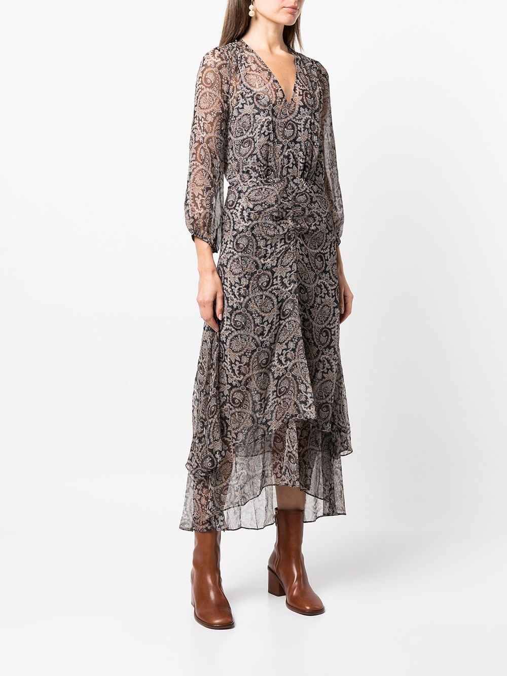 Veronica Beard paisley-print Layered Silk Dress - Farfetch