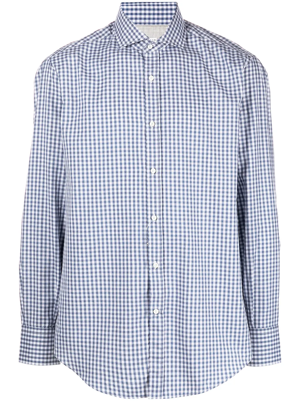 

Brunello Cucinelli check-print cotton shirt - Blue