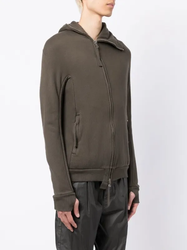 Boris Bidjan Saberi zip-up Cotton Hooded Jacket | Green