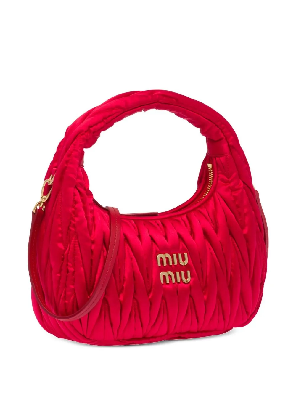 美品 MIUMIU レザー マテラッセ ショルダーバッグ 赤 キルティングレッド赤