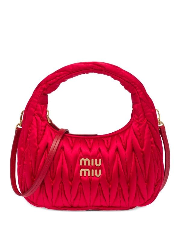 Miu Miu Women's Mini Hobo Bag - Red - Hobo Bags