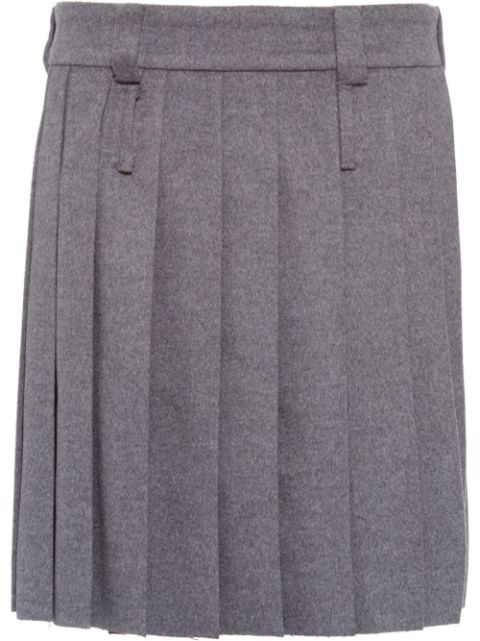 Miu Miu pleated wool-velour skirt Women