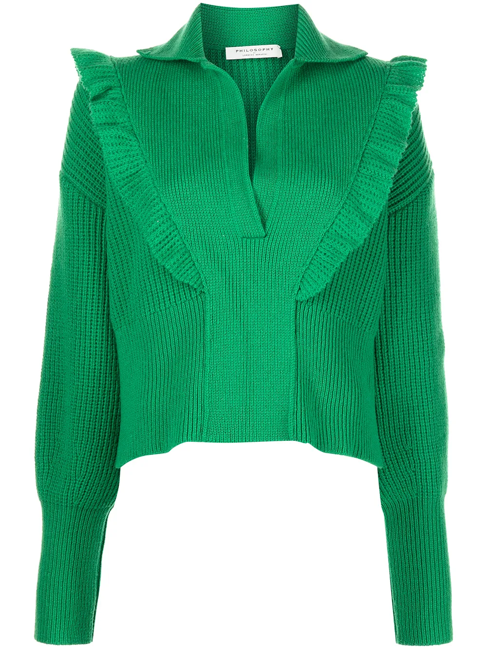 

Philosophy Di Lorenzo Serafini merino wool collared jumper - Green