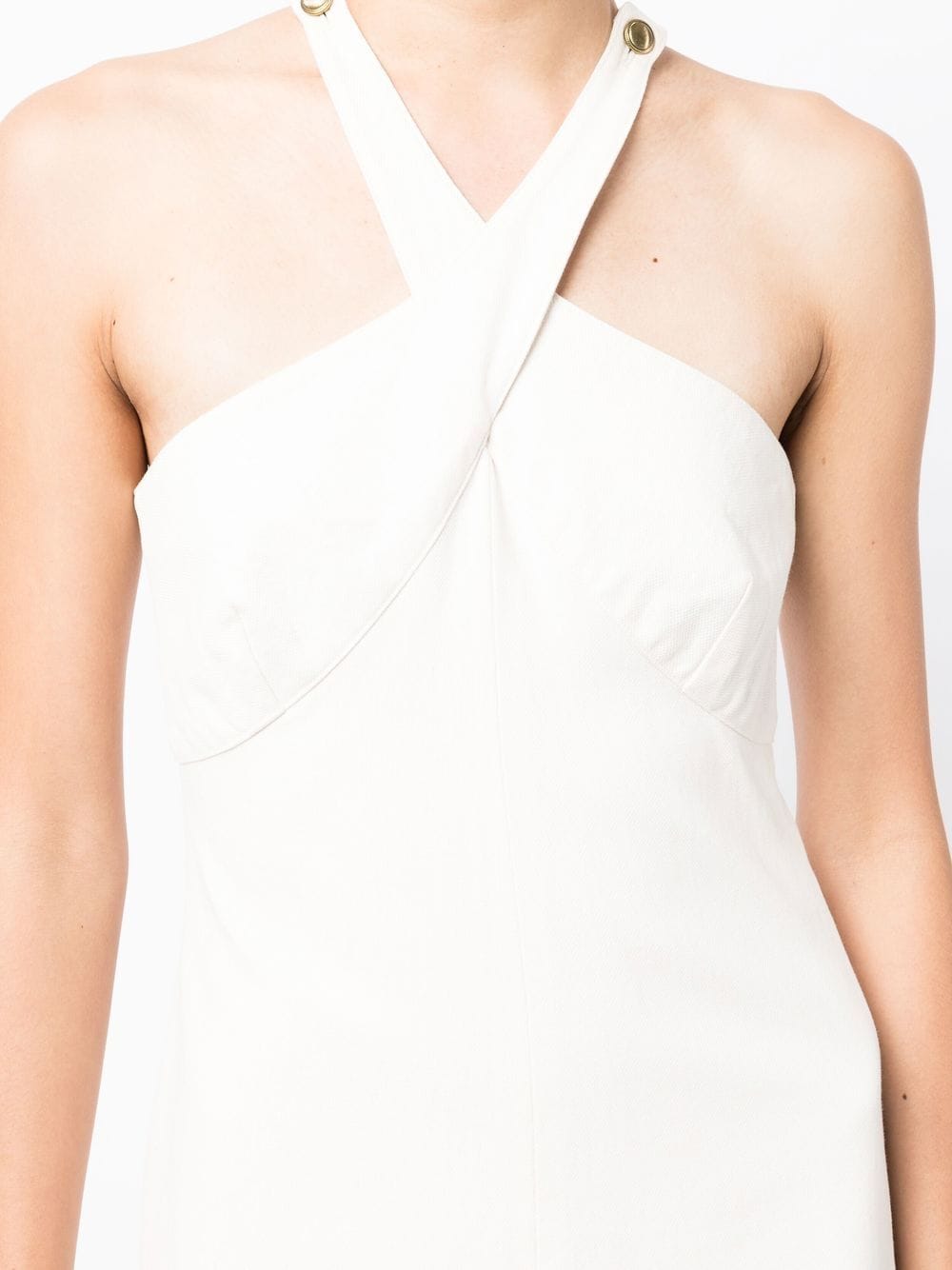 Shop Rosetta Getty Halterneck-detail Maxi Dress In White