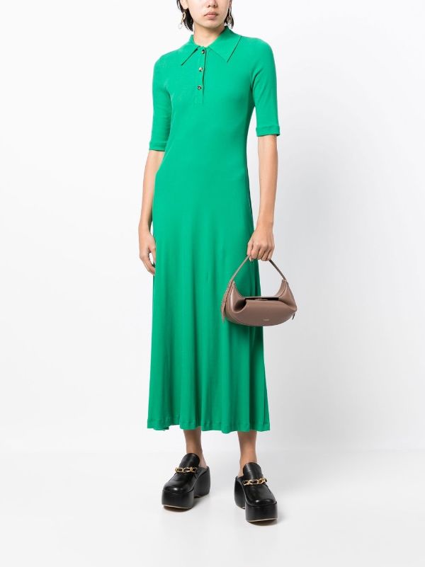 Rosetta Getty button-placket polo midi dress - Green