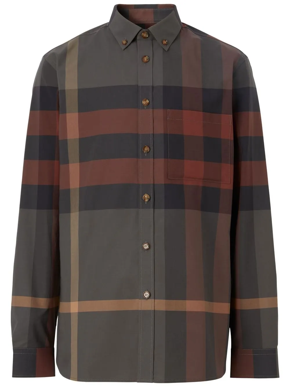 

Burberry camisa con cuadros estampados - Gris