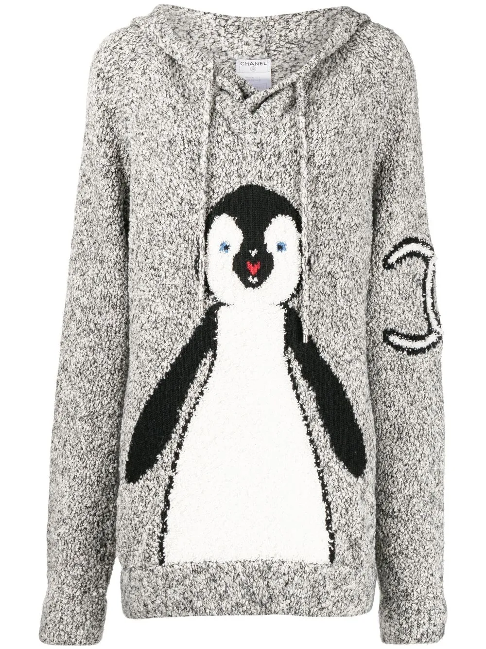 2007 penguin knitted drawstring hoodie