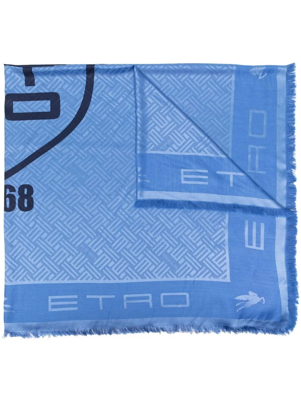 

ETRO logo-jacquard silk scarf - Blue