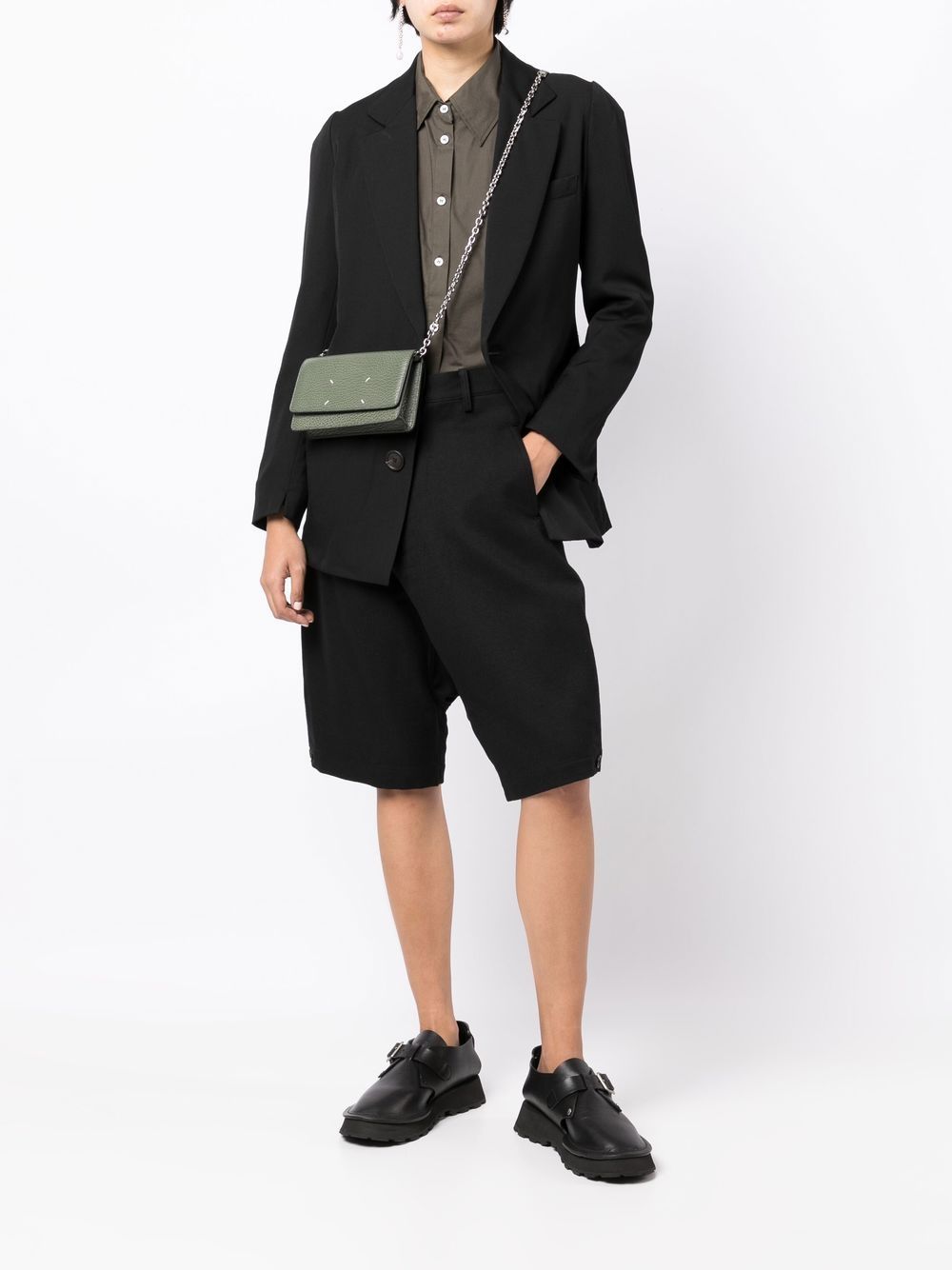 Shop Yohji Yamamoto Wool Tie-waist Blazer In Black