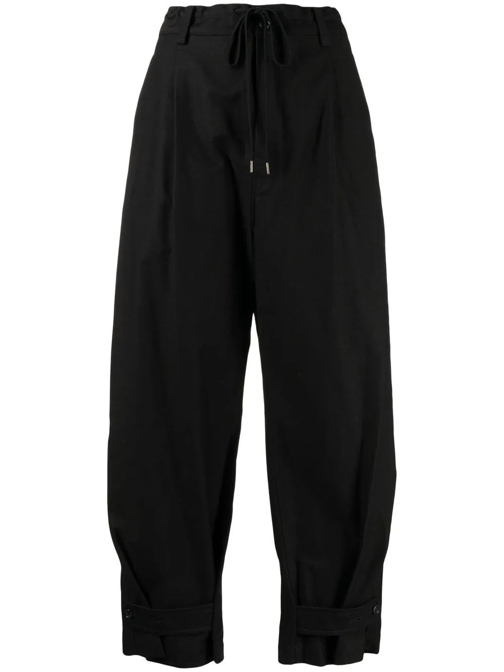 

Yohji Yamamoto drawstring-waist cropped trousers - Black