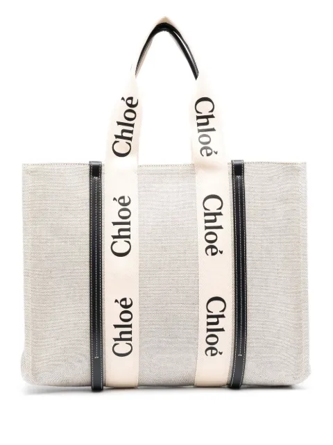 Chloé tote con logo en la correa