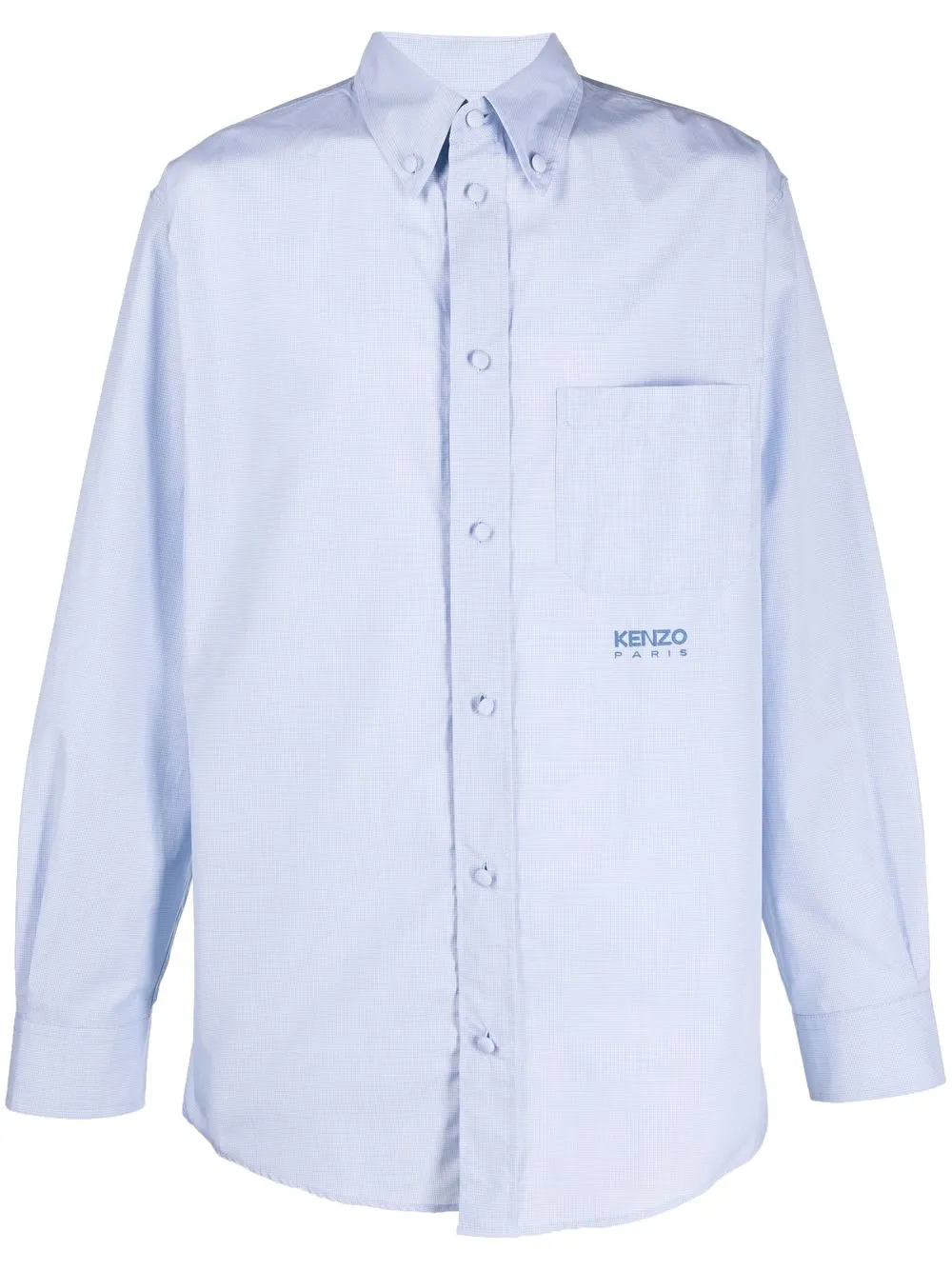 

Kenzo camisa con logo bordado y botones - Azul