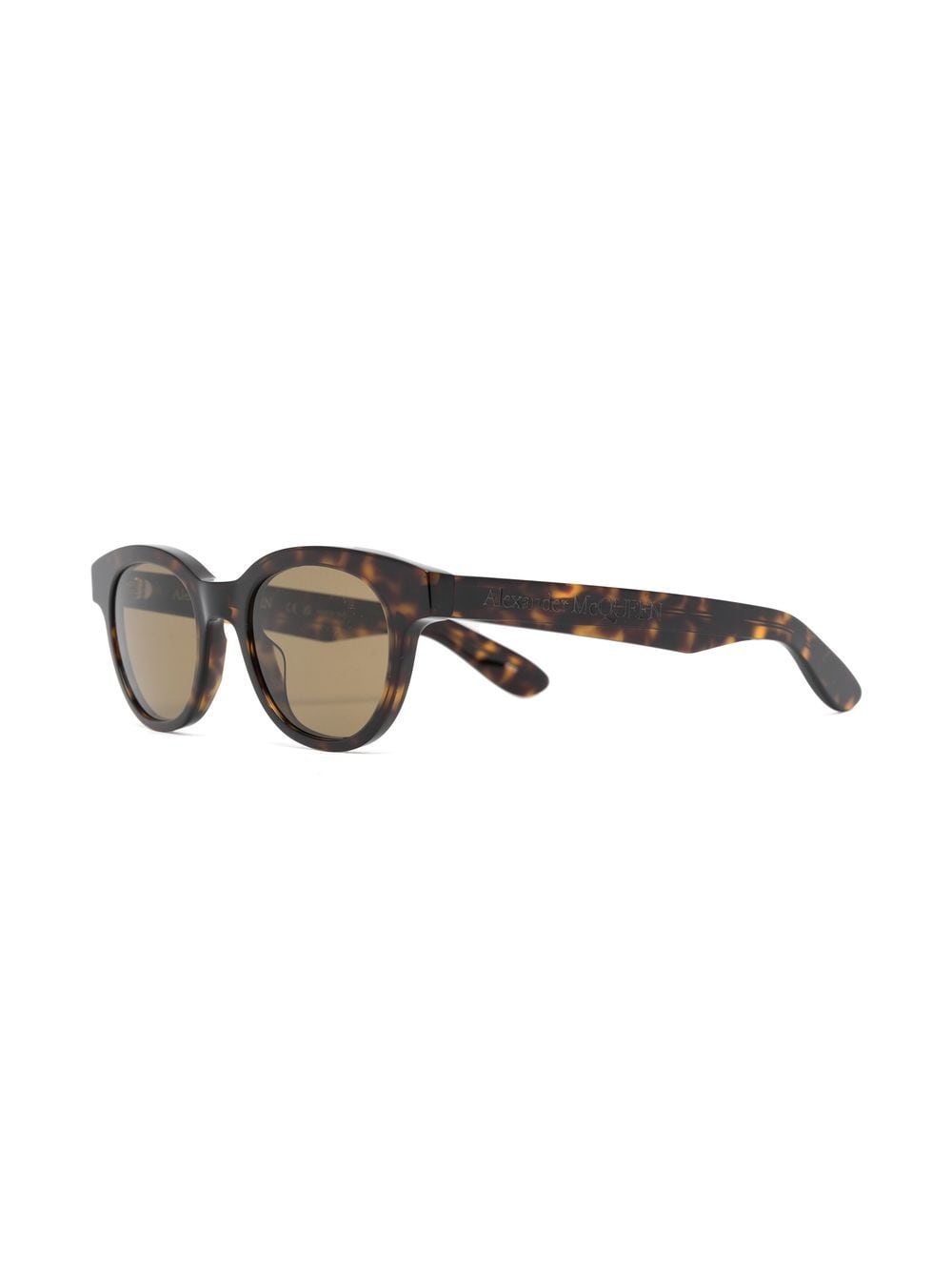 Alexander McQueen Eyewear Zonnebril met schildpadschild design - Bruin