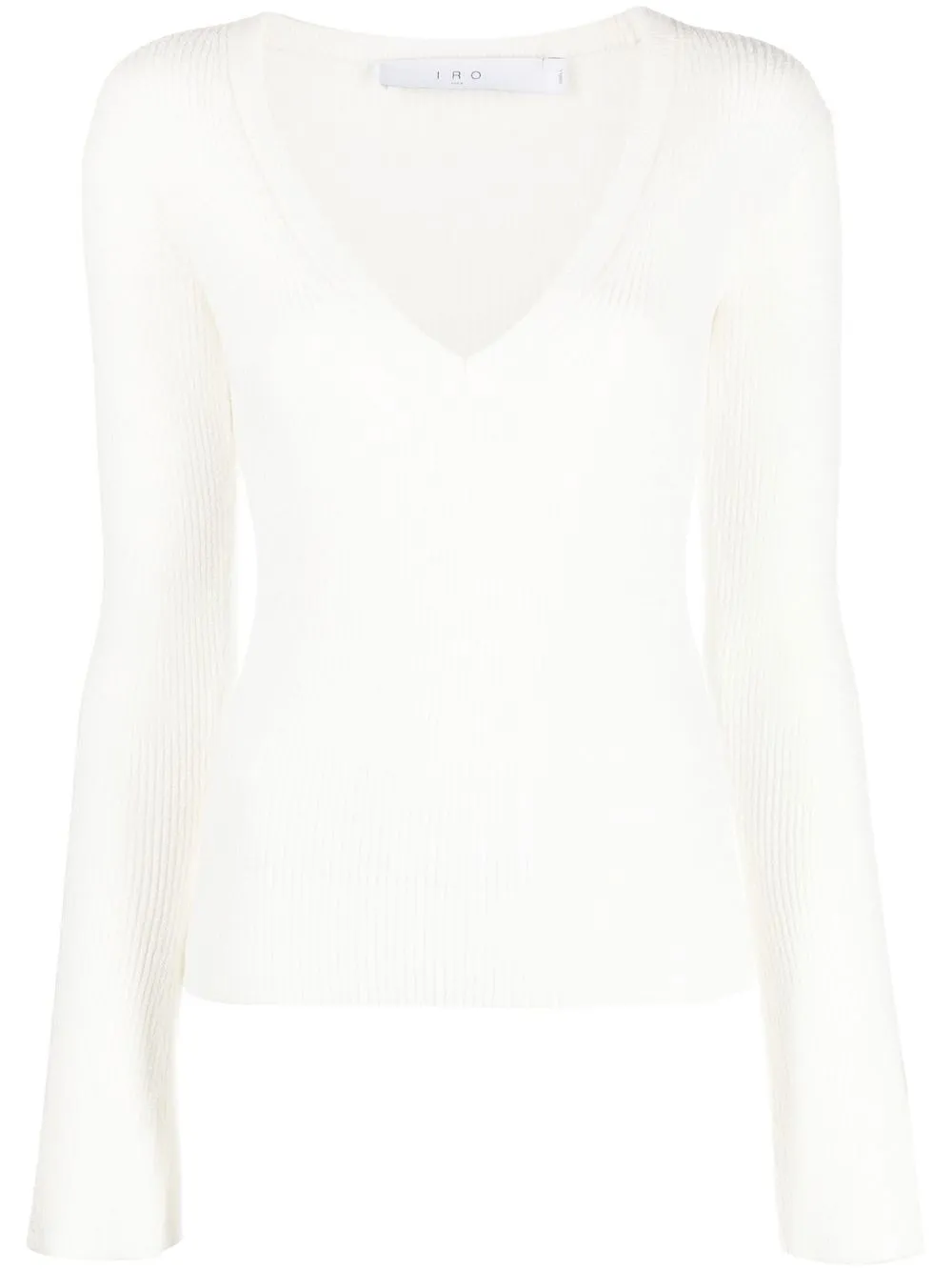 

IRO V-neck ribbed-knit jumper - White