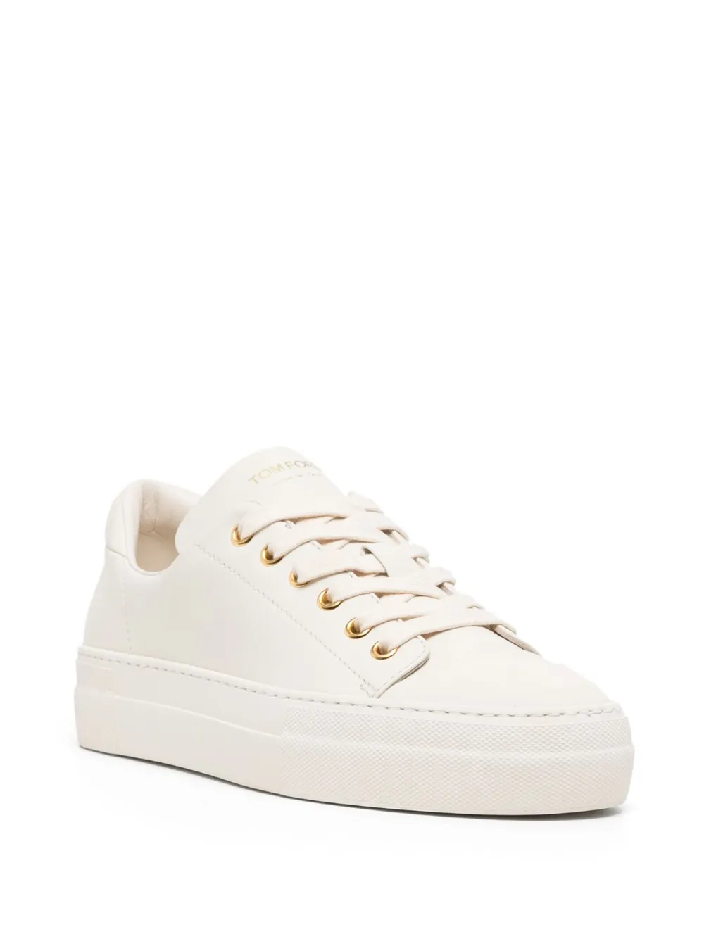 TOM FORD logo-print leather sneakers - Wit