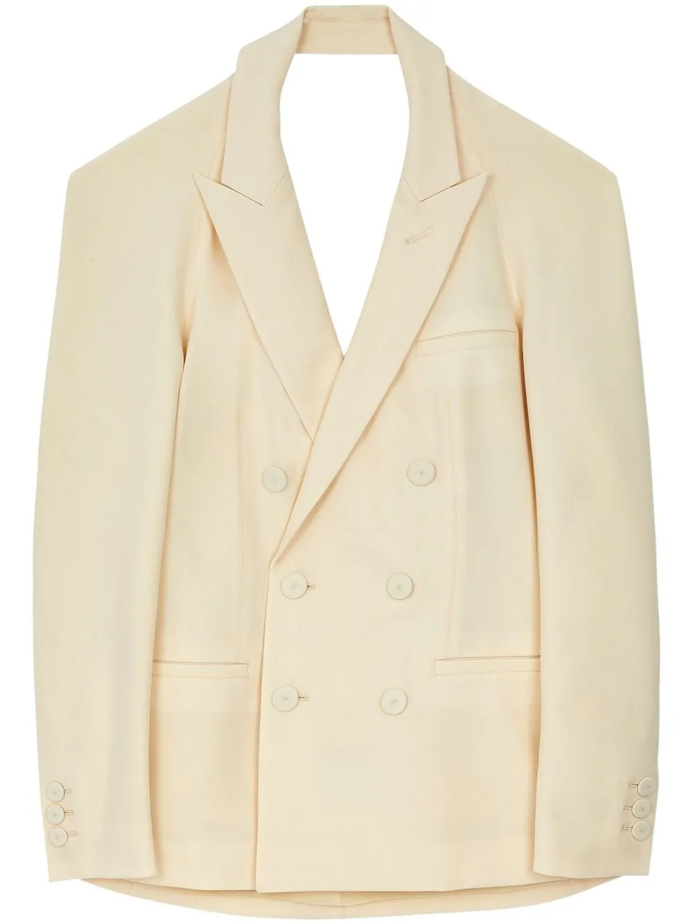 

Jean Paul Gaultier draped double-breasted blazer - Neutrals