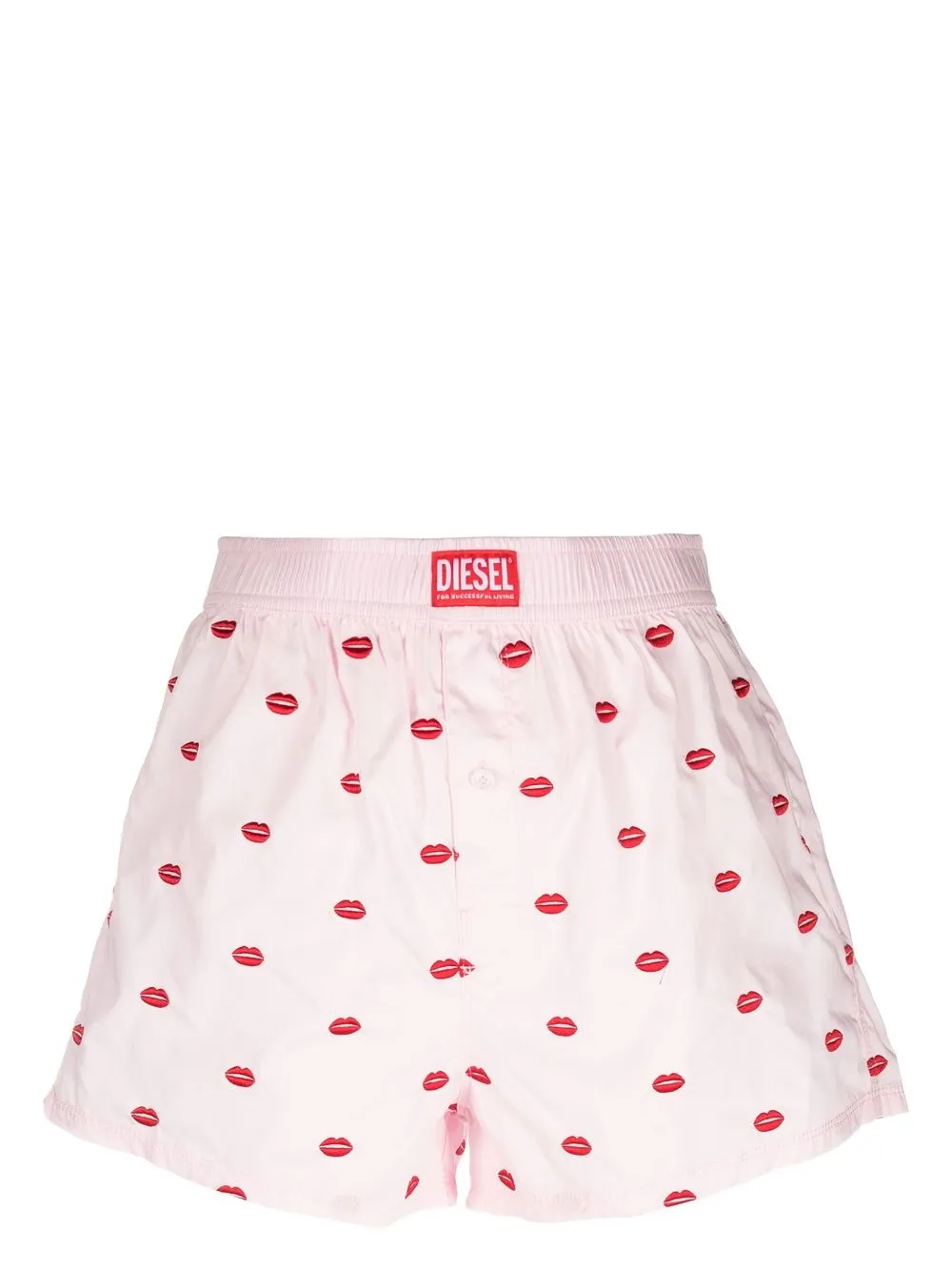 

Diesel all-over kiss-embroidered pyjama shorts - Pink