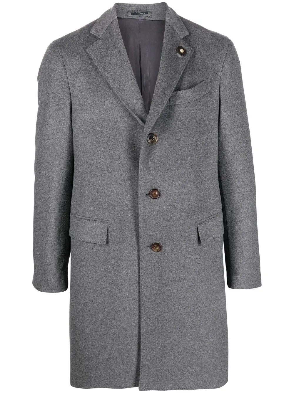 

Lardini notched-lapel single-breasted coat - Grey