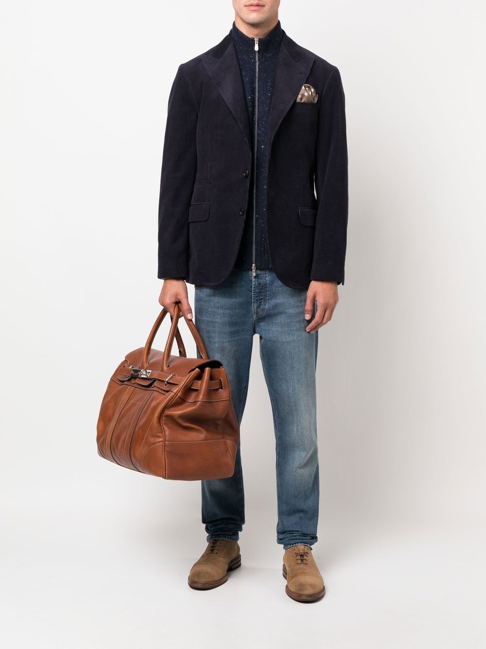 Brunello Cucinelli Blazer met enkele rij knopen - Blauw