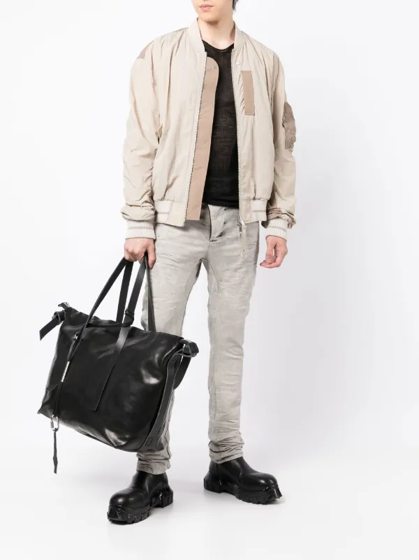 Boris Bidjan Saberi Laces Detail Large Tote Bag Black FARFETCH AO