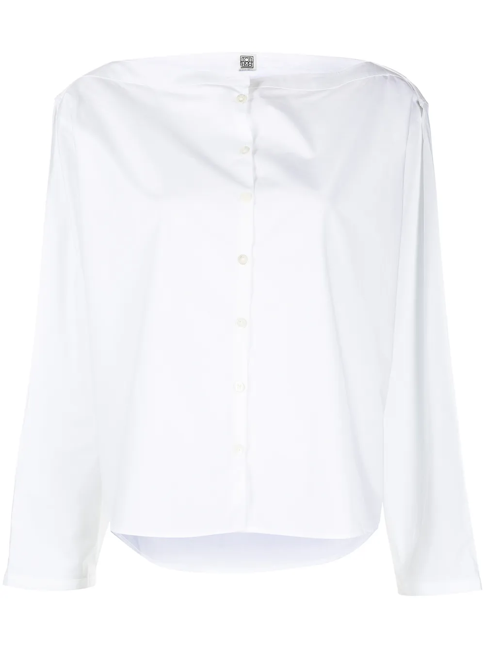 

TOTEME blusa de popelina con cuello barco - Blanco