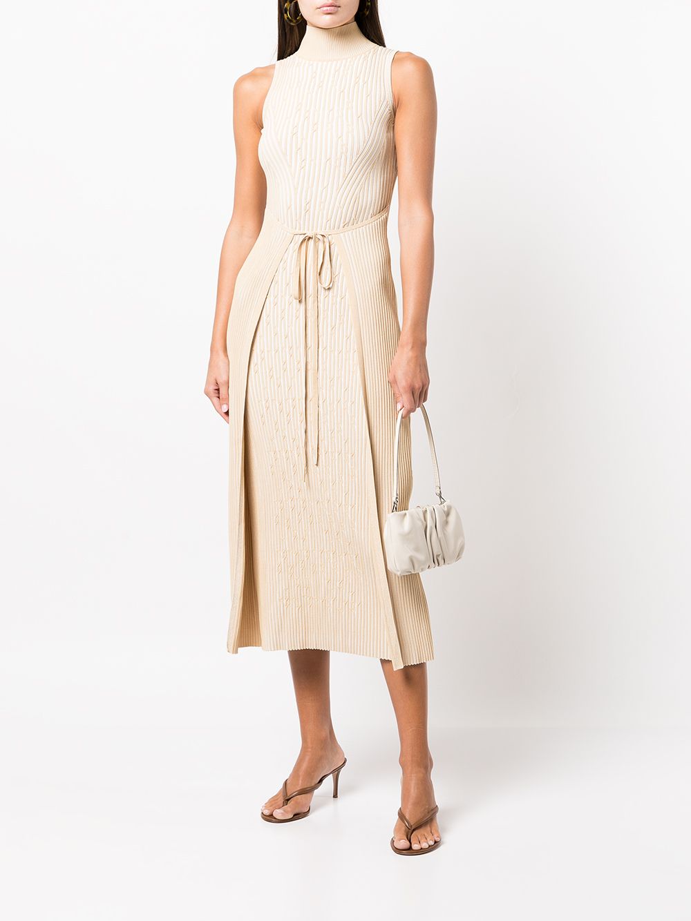 Cult Gaia fine-ribbed lace-up Fastening Dress - Farfetch
