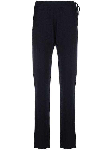 extreme cashmere straight-leg knitted track pants