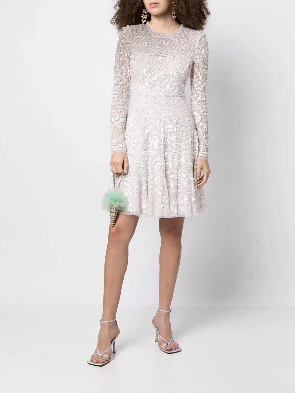 Needle & Thread Mini-jurk verfraaid met pailletten - Roze